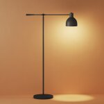 Lampadaire sur pied salon rglable hauteur noir