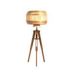 Lampadaire en teck et bambou h1m