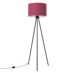 Lampadaire tissu / pvc / acier bordeaux / noir h 135 cm