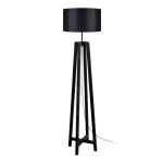 Lampadaire tosel , bois, noir , h155xd40xp 40cm