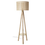Lampadaire trépied en manguier etabat - jour en jute tressé h161 Lampadaire trépied en manguier etabat - jour en jute tressé h161