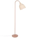 Lampadaire tulipe en bois de peuplier et abat - jour en rotin tress bicolore h143