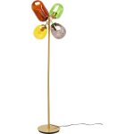 Lampadaire en verre et acier dor h160