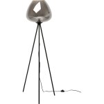 Lampadaire en verre et acier noir