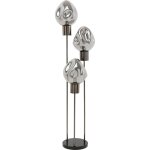 Lampadaire en verre dstructur et acier gris
