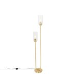 Lampadaire en verre dor