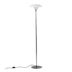 Lampadaire en verre et mtal chrom