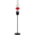 Lampadaire en verre teint et acier noir Lampadaire en verre teint et acier noir