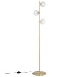Lampadaire en verre transparent et mtal rose dor h155