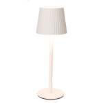 Lampe � poser blanche led sans fil abat - jour effet pliss� 9x9x27cm