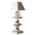 Lampe  poser en bois blanc cass