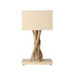 Lampe à poser en bois blanc cassé Lampe à poser en bois blanc cassé