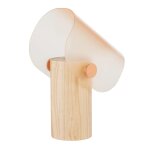 Lampe en bois d'hva et abat - jour en acryclique orange