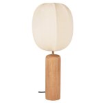 Lampe en bois de manguier et abat - jour blanc cass