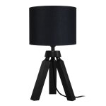 Lampes  poser bois, noir , h31xd16xp16cm