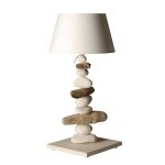 Lampe  poser bois recycl en bois ivoire