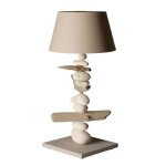 Lampe  poser bois recycl en bois taupe