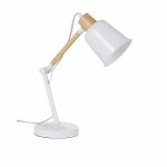 Lampe de bureau en m�tal blanc et h�v�a