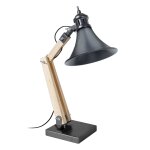 Lampe de bureau mtal naturel et anthracite