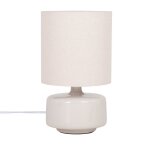 Lampe en cramique grise et abat - jour en polyester recycl cru