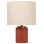 Lampe en céramique terracotta et abat - jour en polyester recyclé beige Lampe en céramique terracotta et abat - jour en polyester recyclé beige