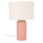 Lampe en céramique vieux rose et abat - jour en polyester recyclé beige crème Lampe en céramique vieux rose et abat - jour en polyester recyclé beige crème