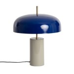 Lampe  poser champignon en mtal - bleu