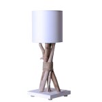 Lampe de chevet en bois blanc Lampe de chevet en bois blanc