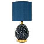 Lampe de chevet en céramique bleue Ø 15x30, 5 cm Lampe de chevet en céramique bleue Ø 15x30, 5 cm