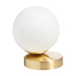 Lampe de chevet tactile laiton mat et globe