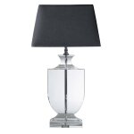 Lampe en cristal et abat - jour en lin noir h 65 cm mirano Lampe en cristal et abat - jour en lin noir h 65 cm mirano