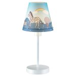 Lampe � poser enfant bleue avec dessins de z�bres