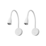 Lampe lecture / applique led table de chevet (2 pcs) 3, 8w blanc