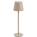 Lampe  poser en mtal beige led sans fil 11x11x37cm
