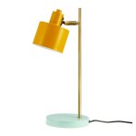 Lampe  poser en mtal curry laiton turquoise