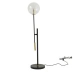 Lampe en métal noir et détails dorés - h85 cm Lampe en métal noir et détails dorés - h85 cm
