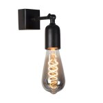 Lampe murale industriellement  la hauteur noire 12 cm en mtal