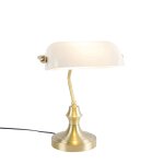 Lampe notaire classique or verre opale Lampe notaire classique or verre opale