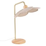 Lampe à poser pétale en bois d'hévéa tricolore Lampe à poser pétale en bois d'hévéa tricolore