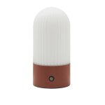 Lampe portable en mtal terracotta et verre - h19 cm