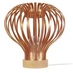 Lampe a poser ronde mtal naturel et cuivre d27xp27xh43 cm