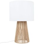 Lampe en rotin et abat - jour blanc