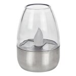 Lampe solaire en inox gris Lampe solaire en inox gris