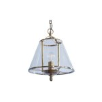Lampe suspendue en verre et métal doré Lampe suspendue en verre et métal doré