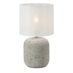 Lampe de table 1xe27 gris et blanc cass