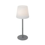 Lampe de table grise led rechargeable variateur ip54