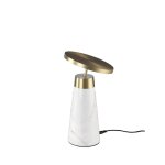 Lampe de table marbre blanc et dor