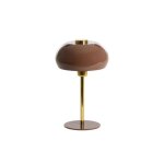 Lampe de table mtal brun et dor