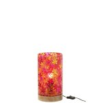 Lampe de table mosaque fleurs en verre multicouleur 15x15x29. 5 cm