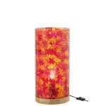 Lampe de table mosaque fleurs en verre multicouleur 21x21x45. 5 cm